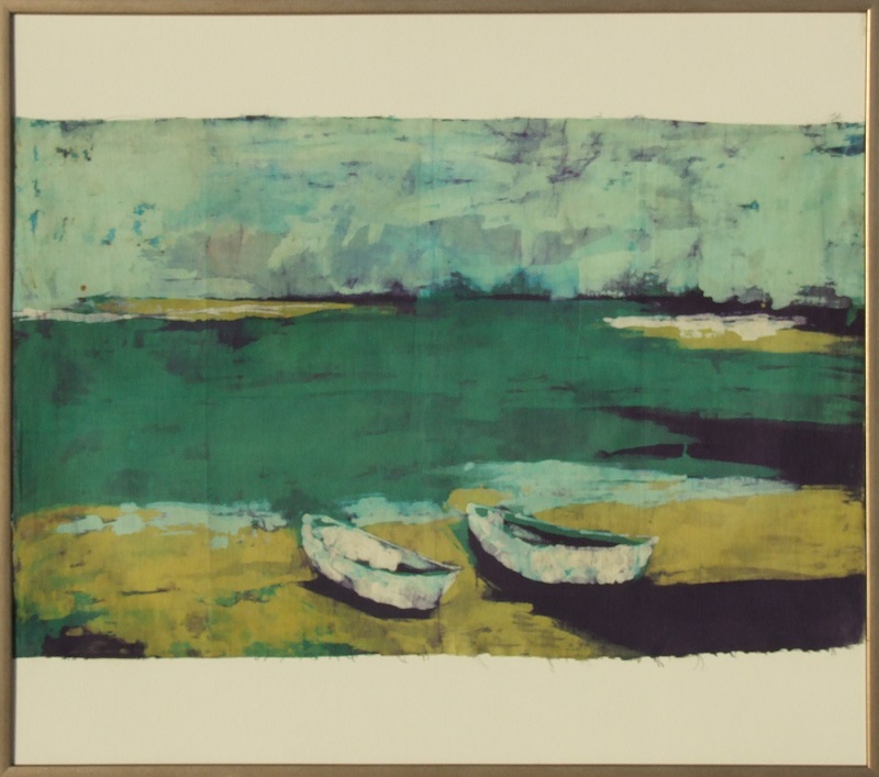 Oil painting, Green Boats